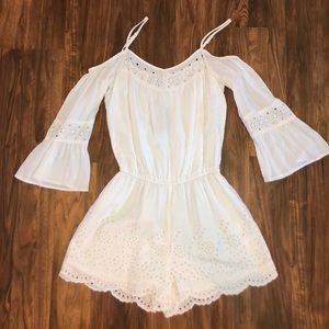 NWT American Eagle white eyelet romper,bell sleeve